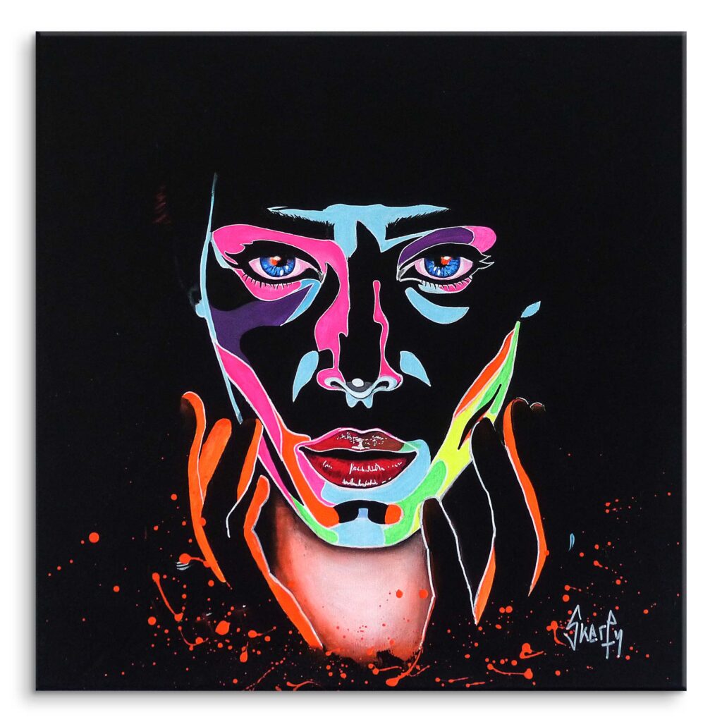 La toile « Révélation Lumineuse » montée sur châssis, vue de face